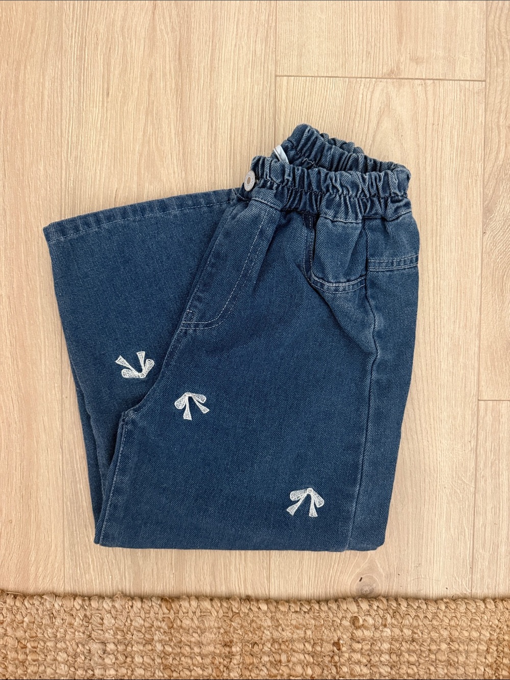 Girls Bow Wide Leg Jeans